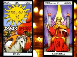 Combinaciones del Tarot de Marsella y Rider: El Colgado y El Sol